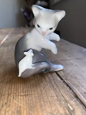 Buy LLADRO 5236 Cat With Mouse On Tail Retired Glossy In Great Condition • 19£