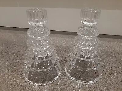 Buy Set Of 2 Gisela Graham Clear Glass Tree Shaped Candlestick Holders • 14.99£