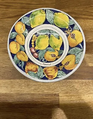 Buy Parrini Italian Italy Pottery Bowl Wall Hanging 9 In Lemons Design. Hand Painted • 40£