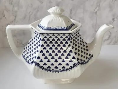 Buy Adams Brentwood Teapot English Ironstone Blue And White Clover Used Vintage • 42.99£