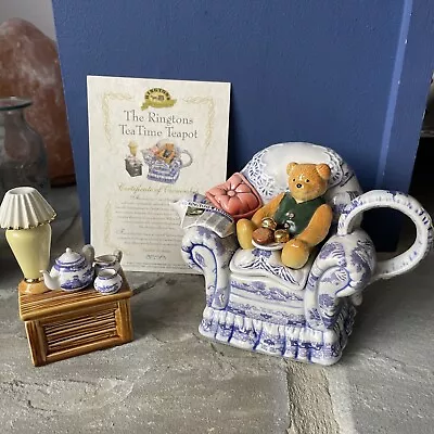 Buy Paul Cardew Ringtons Teddy Bear Blue Armchair Teatime Teapot Ltd Edition • 149.99£