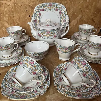 Buy Vintage Windsor China Floral Tea Set Cup Saucer Plate Jug Sugar Teapot 22pc 6per • 24.99£