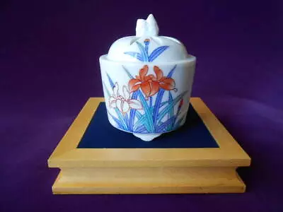 Buy Arita Ware Taishu Somenishiki Iris Incense Burner Wooden Box Gift Relaxation Tea • 229.16£