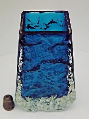 Buy Whitefriars G. Baxter Design Textured Kingfisher Blue  Glass Coffin Vase - #9686 • 69.99£