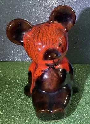 Buy Vintage Canadian  Blue Mountain Pottery Teddy Bear Red/brown Glaze (s33) • 6.50£