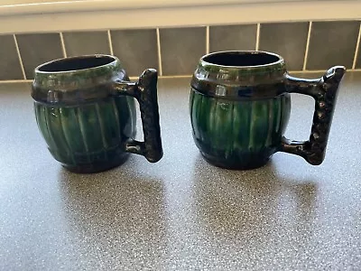 Buy 2 X RARE - Vintage - Blue Mountain Pottery Canada - Barrel Mugs Tankards. 1980. • 60£