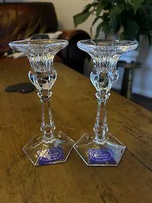 Buy 2x Royal Doulton Crystal Glass Concord Candlesticks/Candleholders 7  Tall 1998 • 22.99£