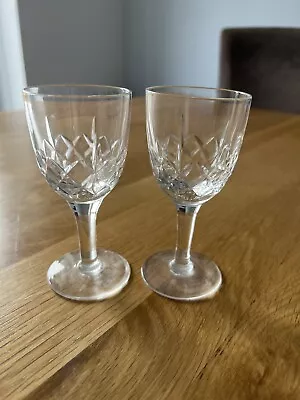 Buy Vintage Cut Glass Crystal Small Sherry Port Glasses X2 • 1.50£