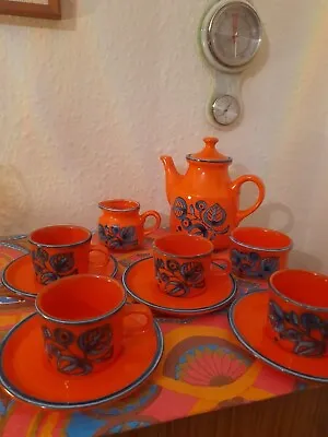 Buy Vintage/Retro,SMF Schramberg Pottery Tivoli Orange Tea/coffee Set Great Gift. • 65£