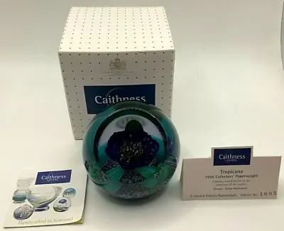 Buy Boxed Limited Edition Caithness  Tropicana  Paperweight(1693) Helen MacDonald • 40£