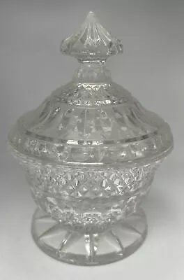 Buy Vintage Diamond Cut Glass Candy /sugar Bowl Or Dish With Lid • 18£