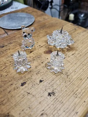 Buy Swarovski Crystal Ornaments X 4 All Damaged, Spares Or Repair Please See Pics • 10£