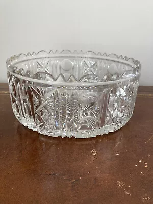 Buy Beautiful Vintage 8.1/4 Inch Dia Lead Crystal Cut Glass Fruit Bowl (ref G25) • 24.95£