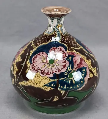 Buy Royal Bonn Germany  Old Dutch  Art Nouveau Multicolor Floral Squat Vase • 154.11£