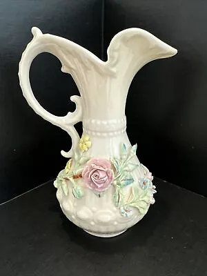 Buy Belleek Irish Porcelain Aberdeen Pitcher Vase/Ewer  7th Mark 1980-1993 • 33.78£