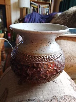 Buy Vintage Purbeck Stoneware Studio Pottery Vase Textured Sgraffito Finish • 30£