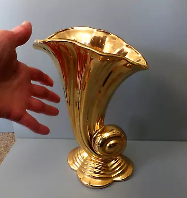 Buy Royal Winton Aegean Stunning Antique Gold Vase 10.5  • 14.99£