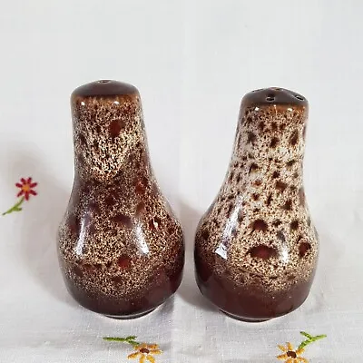 Buy Vintage Fosters Pottery Salt & Pepper Pot Shakers Honeycomb Glaze • 8£