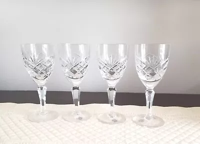 Buy NOS Galway Ashford Irish Crystal Wine Water Goblets Set Of 4 Discontinued Style • 144.04£