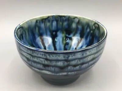 Buy Porthmadog Studio Pottery Bowl  With Running Blue Glaze • 20£