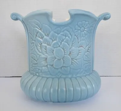 Buy Vintage Red Wing Pottery Vase #1183 Embossed Floral - BLUE - 6-1/2  Tall - USA • 23.07£