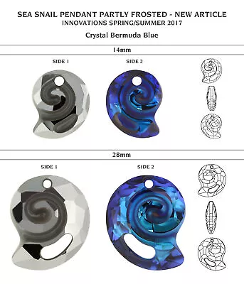 Buy Superior PRIMERO Crystal Bermuda Blue Color Pendants * Many Shapes & Sizes • 27.99£