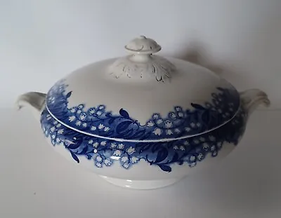 Buy Antique Flo Blue Lidded Tureen Floral Pattern Blue And White China Unmarked  • 12.99£