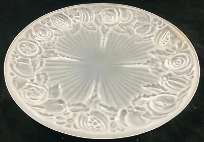 Buy Very Large Lalique Style Frosted Relief Floral Pattern Glass Centrepiece 41cm • 94.99£