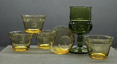 Buy Vintage Classic Yellow And Green Glassware • 33.19£