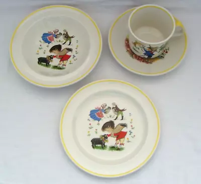 Buy Old Foley Nursery Rhyme Childrens Dishes Lot Of 4 Inc. Cup & Saucer Bowl & Plate • 42.68£