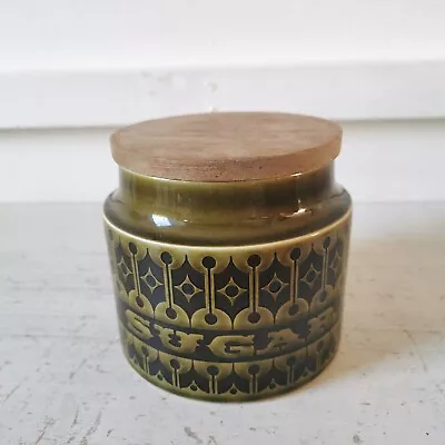 Buy Vintage Hornsea Olive Green Heirloom Pattern Sugar Storage Jar 11cm 1972 • 17.99£