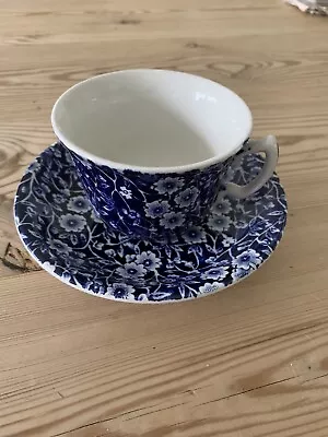 Buy Burleigh Blue Calico Cup And Saucer. • 9.99£
