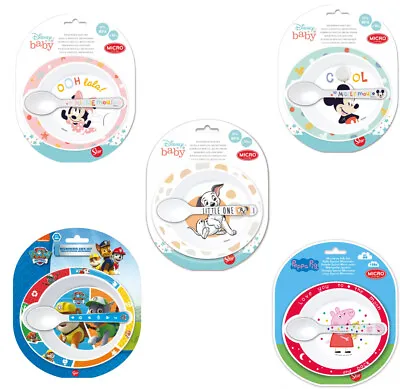 Buy 2pcs Kids Dishes Set Baby Dishes BPA FREE Disney PAW Patrol Peppa Minnie • 7.52£