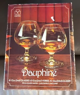Buy Vintage 1970s Dauphine Dema Brandy Cognac Glasses 4 X 12 Oz (34 Cl) Boxed • 15£