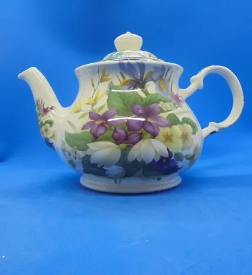 Buy Sadler Teapot & Lid Duchess Violets Blue Iris Snow Drops Holds 4 CUPS • 48.15£