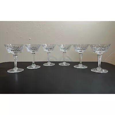 Buy 6 Champagne Coupe Sherbet Cocktail Crystal Glass Mussette Cut Barware Art Deco • 57.60£