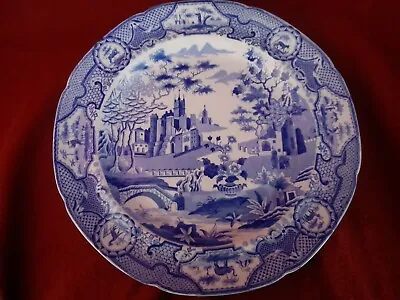 Buy Original Antique Spode Mark C.1820 Blue & White Gothic Castle Pattern Plate 25cm • 34.99£