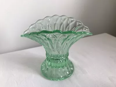 Buy Vintage Small Green Pressed Glass Vase • 4£