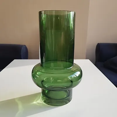 Buy Scandinavian Art Glass Vase Green Mid Century Modern Decor Style Design 32cm • 89£