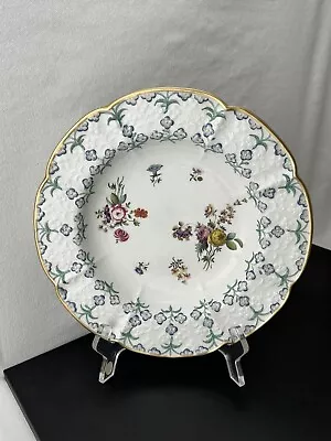 Buy Antique “New Dresden Embossed” Forget-me-not Porcelain Soup Plate Spode Coalport • 119.15£