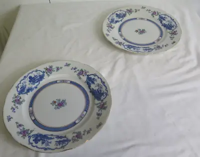 Buy Booths Silicon China Antique Plates X2 23cm Blue White Floral • 17.99£