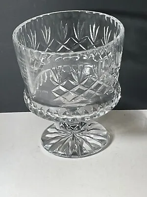 Buy Crystal Cut Glass Footed Glass Bowl , Etched Pattern, Vintage • 21.99£