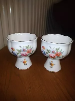 Buy 2 X Minton Marlow Bone China Small (8cm) Candle Holder Vase Pair • 12.95£