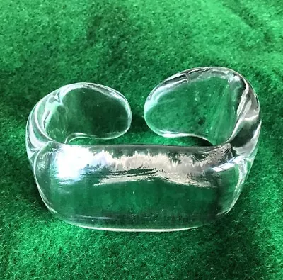 Buy Vintage 1960's Daum France Clear Art Glass Napkin Ring Hollywood Regency Style. • 12.50£