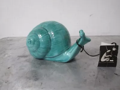 Buy VINTAGE Anglia Pottery Turquoise Blue Snail. Stamped  AP199 ENGLAND  • 9£