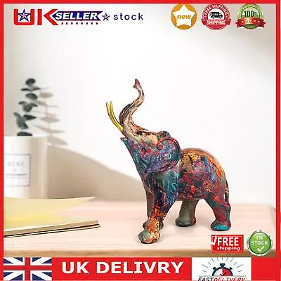 Buy Resin Decorative Elephant Statues Desktop Ornaments Graffiti For TV Wine Cabinet • 13.77£