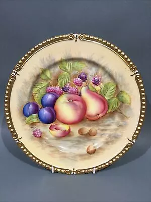 Buy Aynsley Bone China “ Orchard Gold “ Cabinet Plate Hand Decorated Signed N Brunt • 89.95£