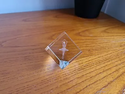 Buy LASER ETCHED GLASS Block Cube PAPERWEIGHT 3D BALLERINA BALLET ORNAMENT • 13.50£