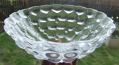 Buy Signed Heavy Swedish Orrefors Raspberry Lead Crystal Glass Bowl By Ann Nilsson. • 18£