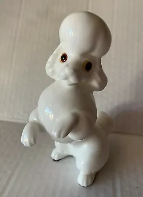 Buy Pretty Vtg White Poodle Dog Figurine Royal Osborne Glossy Bone China 5  Tall • 28.51£